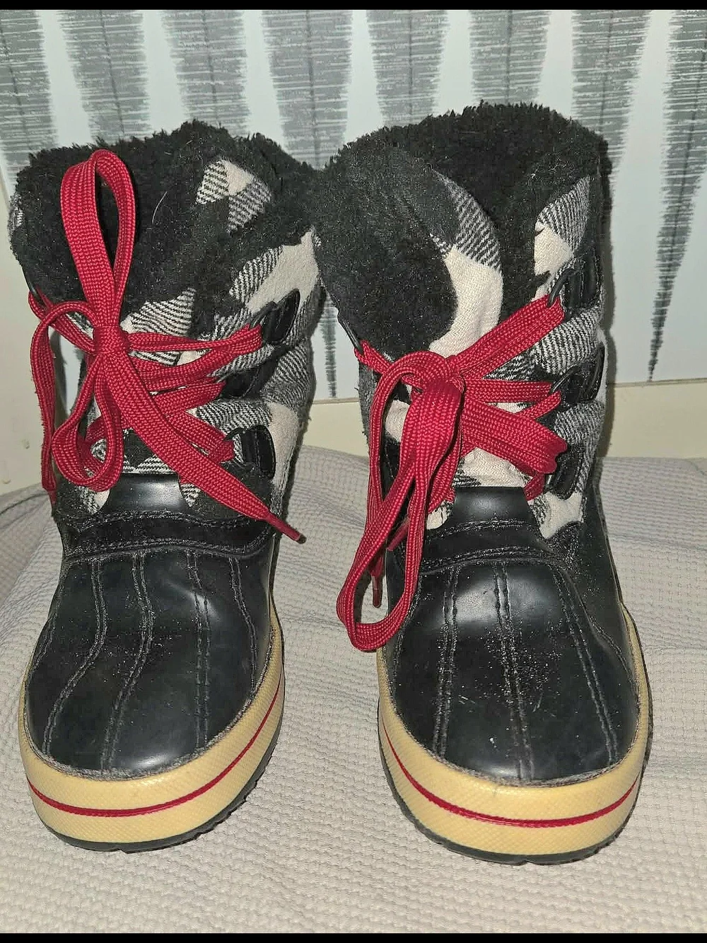 Target Black and Red Women's Winter Rain Boots - Size 8